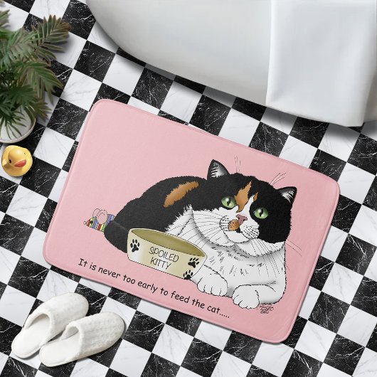 Tapis De Bain Chaton affamé de matinée