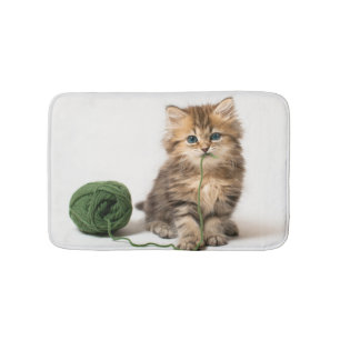 Tapis De Bain Chaton avec le fil vert