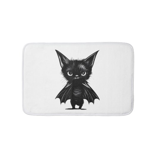 Tapis De Bain Chaton Noir Grumpy Halloween En Costume De Chat (Devant)