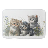 Tapis De Bain Chatons d'aquarelle en herbe (Devant)