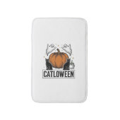 Tapis De Bain Chatoween Chat Noir Fantôme Halloween Conception V (Devant (Vertical))