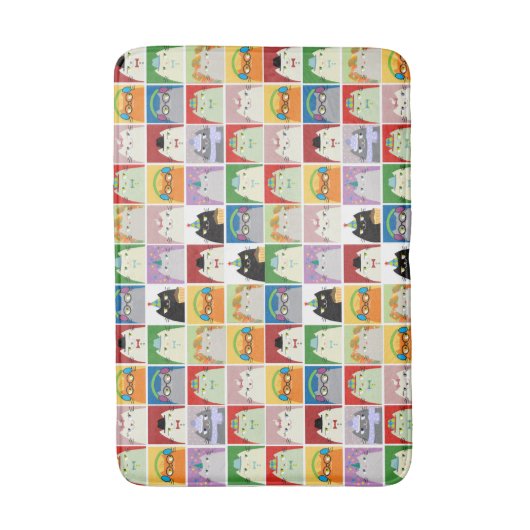 Tapis De Bain Chats amusants (Devant (Vertical))