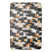 Tapis De Bain Chats blancs orange noirs (devant Vertical)