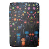 Tapis De Bain Chats bleu orange (devant Vertical)