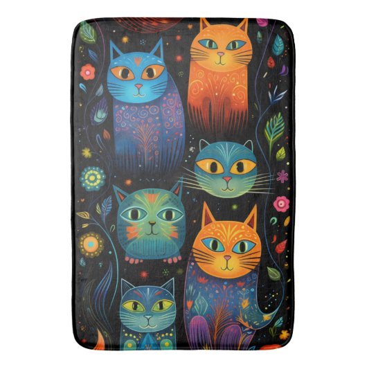 Tapis De Bain Chats bleus (devant Vertical)