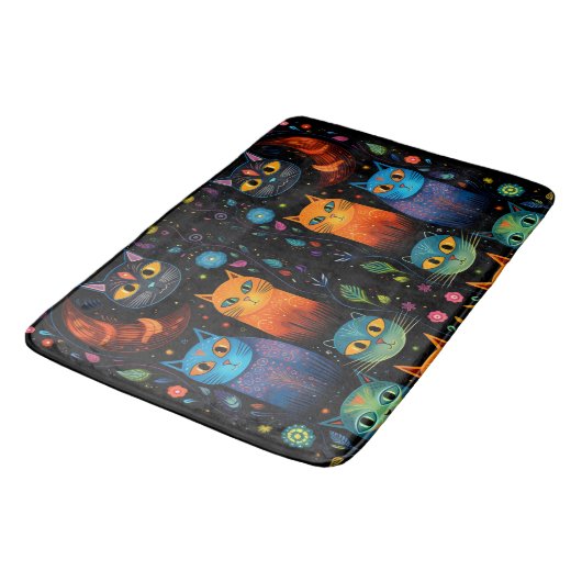 Tapis De Bain Chats bleus (Angle)