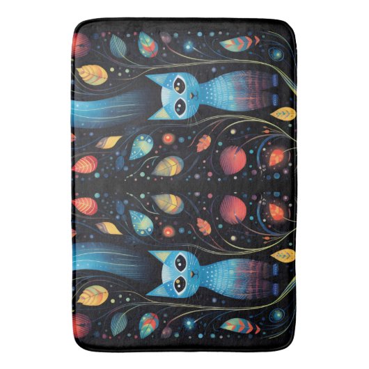 Tapis De Bain Chats bleus (devant Vertical)