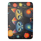 Tapis De Bain Chats bleus et rouges (devant Vertical)