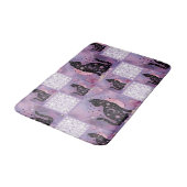 Tapis De Bain Chats Cosmiques Violet Patchwork Taille moyenne (Angle)