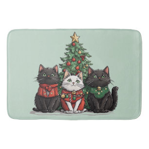 Tapis De Bain Chats de Noël mignons