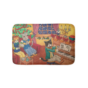 Tapis De Bain Chats de Noël victoriens