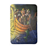 Tapis De Bain Chats de pêche nocturne (Devant (Vertical))
