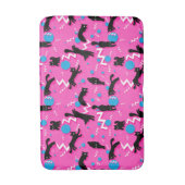 Tapis De Bain Chats des années 80 Noir rose Motif géométrique Me (Devant (Vertical))
