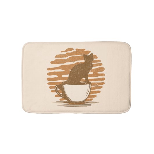 Tapis De Bain Chats Et Café (Devant)