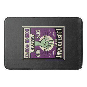 Tapis De Bain Chats et films d'horreur Design Halloween