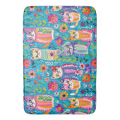 Tapis De Bain Chats et fleurs colorés Whimsical (devant Vertical)