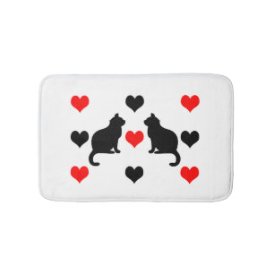 Tapis De Bain Chats et motifs de coeur