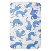 Tapis de bain Chats Flottants Bleu et Blanc de Sty (devant Vertical)