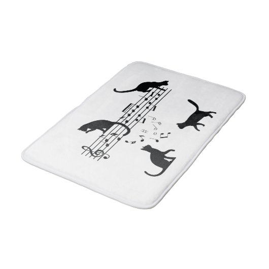 Tapis De Bain Chats Lecture de notes musicales (Angle)