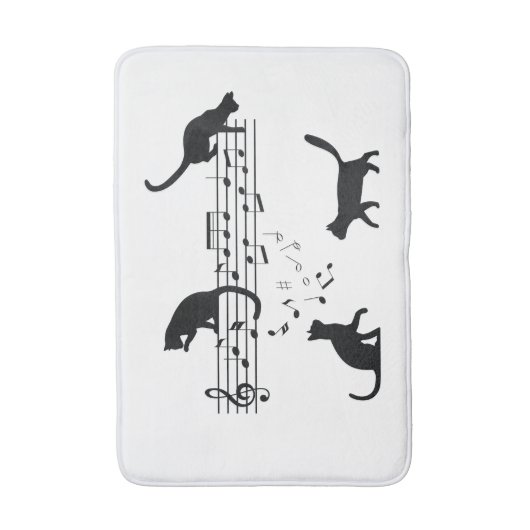 Tapis De Bain Chats Lecture de notes musicales (Devant (Vertical))