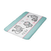 Tapis De Bain Chats mignons, Papillons, Coeurs, Pois (Angle)