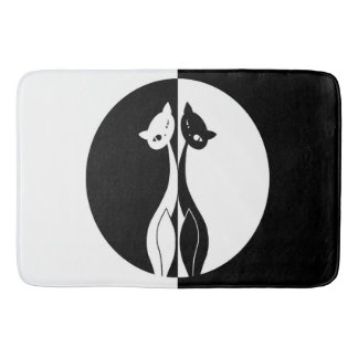 Tapis De Bain Chats noirs et blancs
