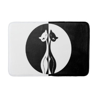 Tapis De Bain Chats noirs et blancs