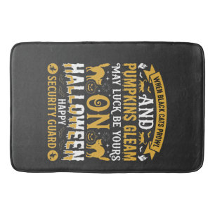 Tapis De Bain Chats noirs et citrouilles de Halloween Garde de s