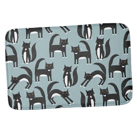 Tapis De Bain Chats smokings noirs et blancs