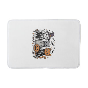 Tapis De Bain Chats squelette mignons Halloween Gravure vintage