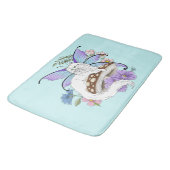 Tapis De Bain Chatte Fée Blanche Fantastique Champignon Bleu Cap (Angle)