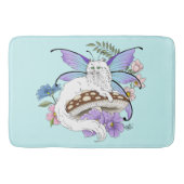 Tapis De Bain Chatte Fée Blanche Fantastique Champignon Bleu Cap (Devant)