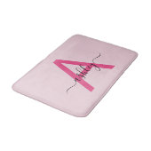 Tapis De Bain Chaud rose Monogramme chambre fille (Angle)