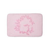 Tapis De Bain Chaud rose Monogramme Salle de dortoir pour fille (Devant)