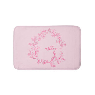 Tapis De Bain Chaud rose Monogramme Salle de dortoir pour fille