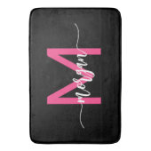 Tapis De Bain Chaud rose noir Monogramme Salle de dortoir pour f (devant Vertical)