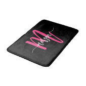 Tapis De Bain Chaud rose noir Monogramme Salle de dortoir pour f (Angle)