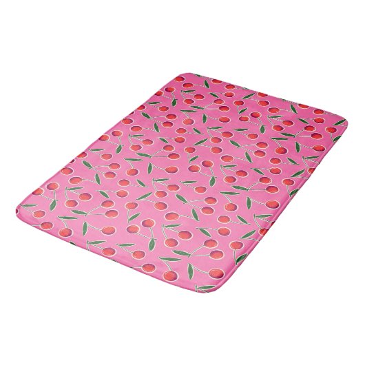 Tapis De Bain Chaud rose Pop Art Berry Cherry (Angle)