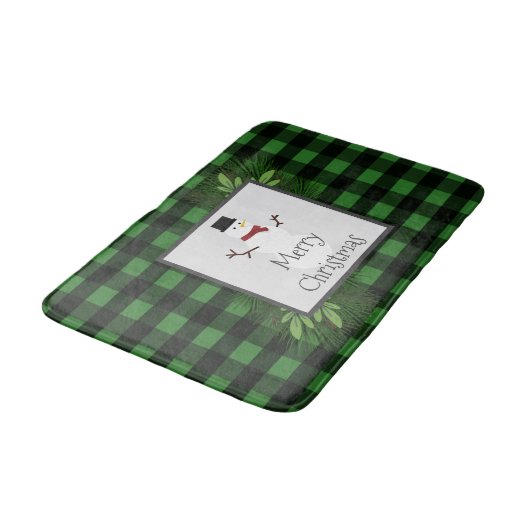 Tapis De Bain Chauffeur de neige Buffle vert Plaid Bath Mat (Angle)
