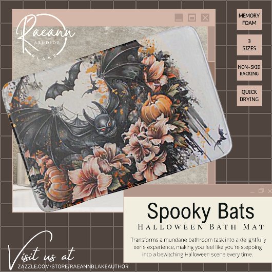 Tapis De Bain Chauve-souris éffrayante Halloween Bain Mat