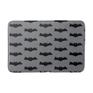 Tapis De Bain Chauves-souris grises et noires d'Halloween