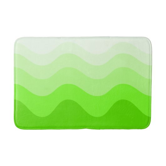 Tapis De Bain Chaux Green Wavey Grille de bain moderne Mat (Devant)