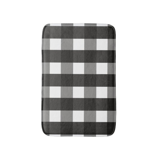TAPIS DE BAIN CHECK DE GINGHAM NOIR ET BLANC (Devant (Vertical))
