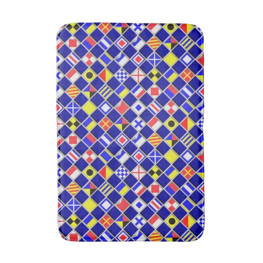 Tapis De Bain Checkered Nautical Flags (Devant (Vertical))