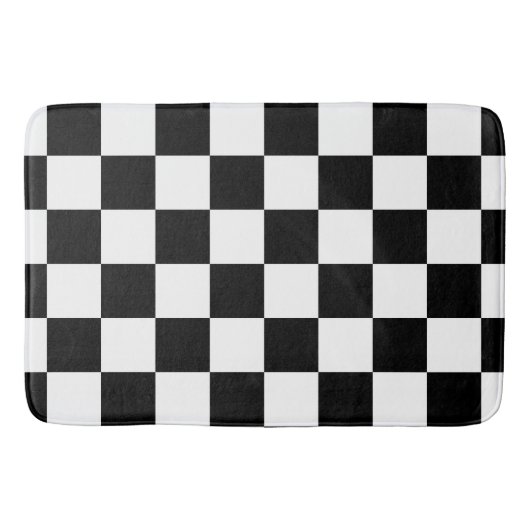 Tapis De Bain Checkered noir (Devant)