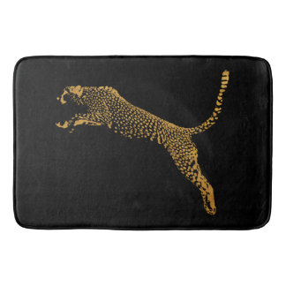 Tapis De Bain Cheetah en or métallique