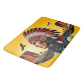 Tapis De Bain Chef amérindien sur paysage sauvage coucher de sol (Angle)