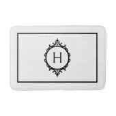 Tapis De Bain Chelsea noir et blanc Monogramme (Devant)