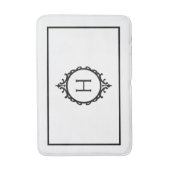 Tapis De Bain Chelsea noir et blanc Monogramme (Devant (Vertical))