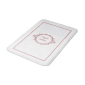 Tapis De Bain Chelsea rose Blush et blanc Monogramme (Angle)